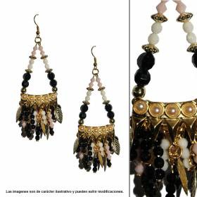 art: 6463-3990 Aros colgantes c/perlas